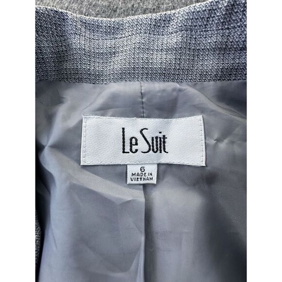 Vintage Le Suit‎ Blazer Womens 6 Gray Flecked Lined Suit Jacket - Picture 7 of 11